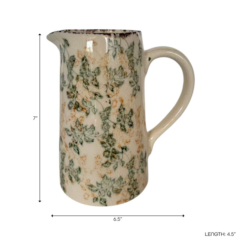 Vase en céramique à motif craquelé Botanical