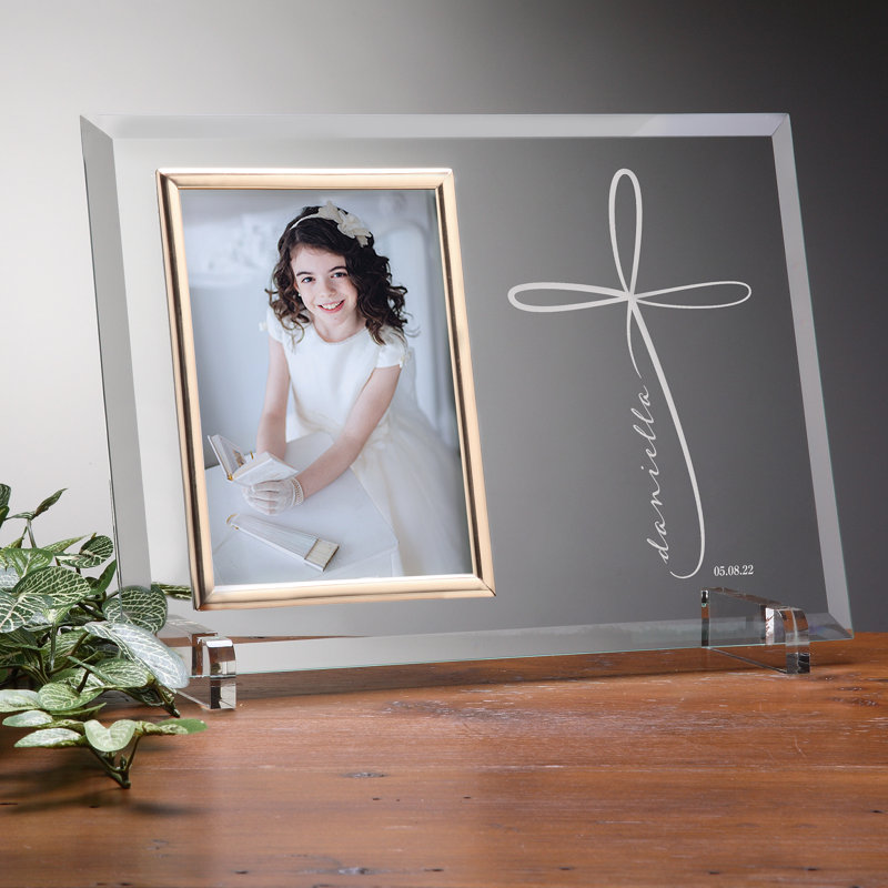 Holy Name Clear Glass Beveled Picture Frame, Yes