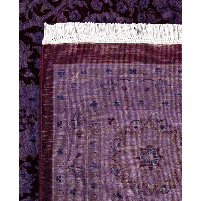 Overdyed Hand-Knotted Wool Modern-Contemporary Purple Area Rug 8' 1" x 10' 4"