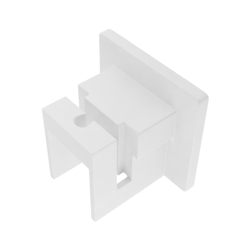 9287E37E36EE4444802486A470B93C73 Support supérieur 15/16 po Hauteur totale Matériau plastique Finition blanche