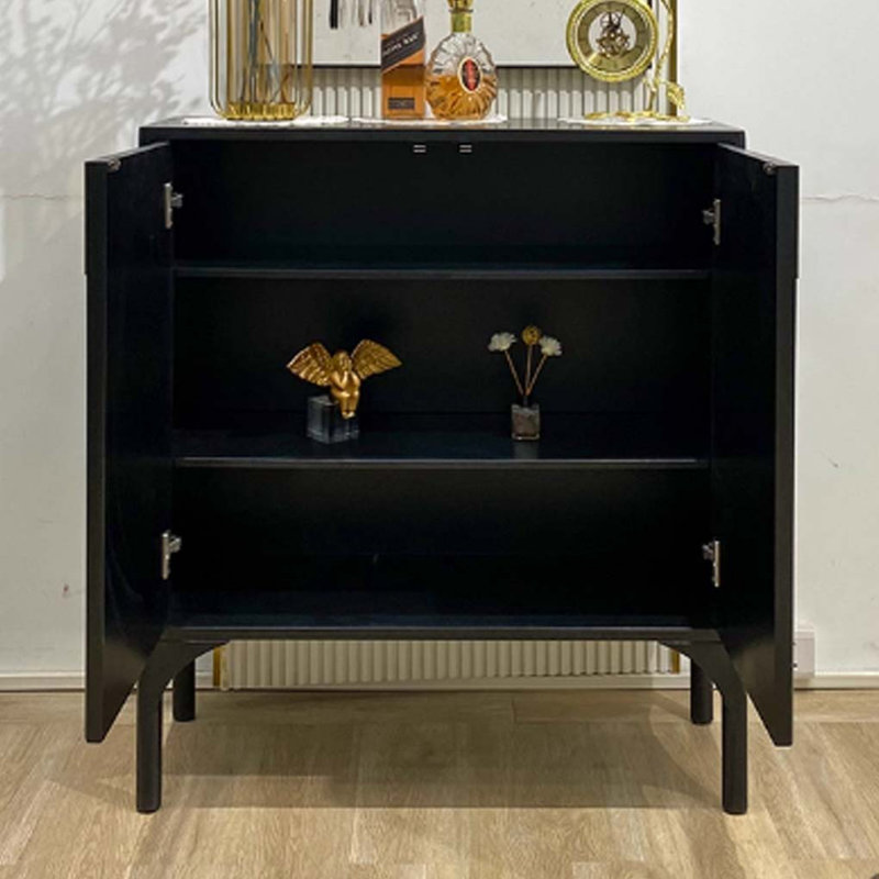Simple modern style entryway cabinet sideboard, Black