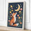 Fox Under Moonlight Boho - Wrapped Canvas-1649288001-1649288025