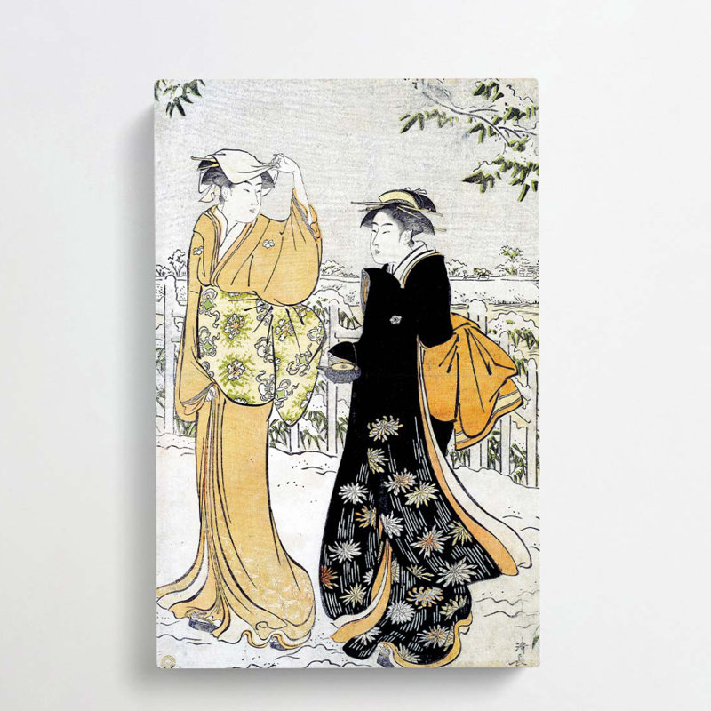 Women On Matsuchi Hill Edo by Torii Kiyonaga - Wrapped Canvas, 50cm H x 35cm W x 3cm D