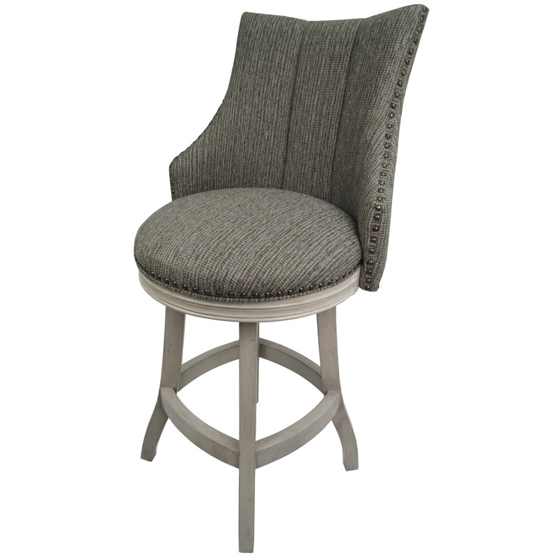 Swivel Upholstered Counter Stool with Solid Wood Frame, Counter Stool (26" Seat Height)