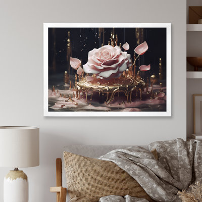 " Exquisite Blossoming Pink Rose Glam Elegance "