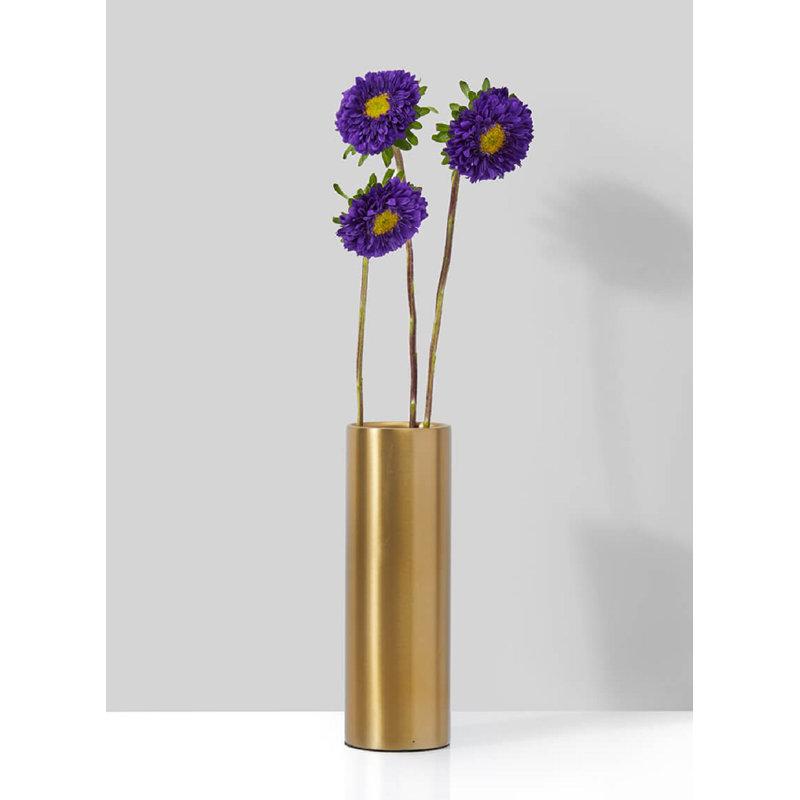 Metal Table Vase, 6" H x 2" W x 2" D