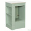 Meuble-lavabo autoportant compact de 20 pouces avec lavabo en céramique, tiroir à fermeture en douceur et tablettes latérales ouvertes pour les petits espaces-2080385653