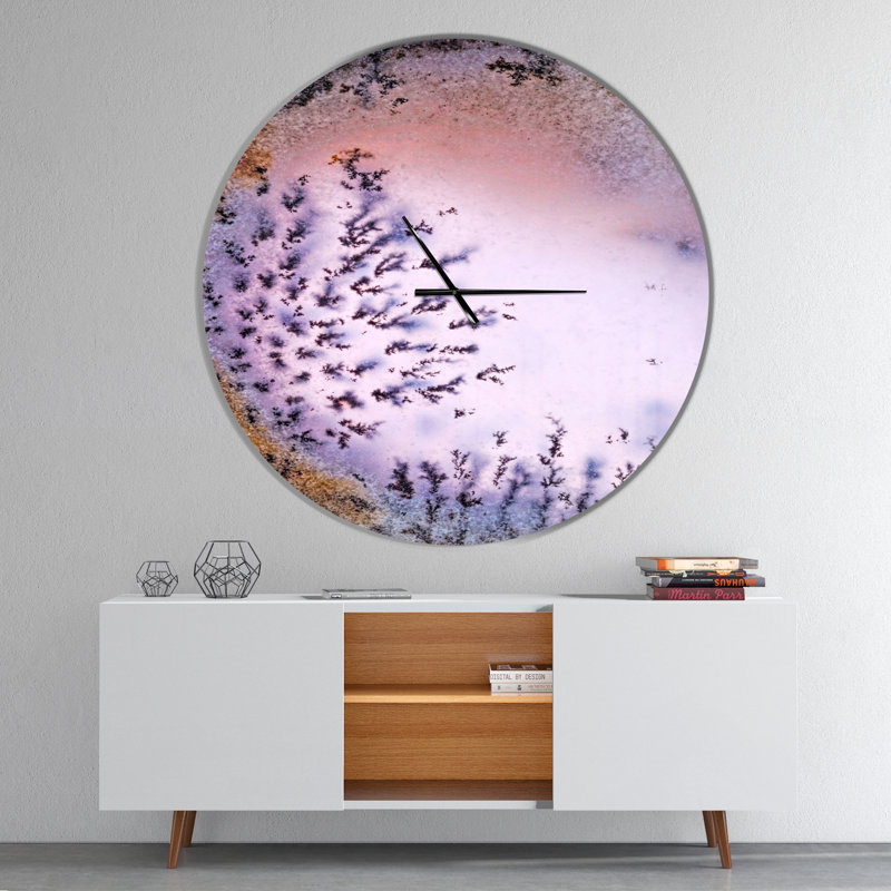 Cristal cristal Dendrite - horloge murale moderne, Surdimensionné