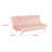 Villy Futon Sofa Bed, Chrome Metal Legs, Pink Channel Tufted Fabric-117664629
