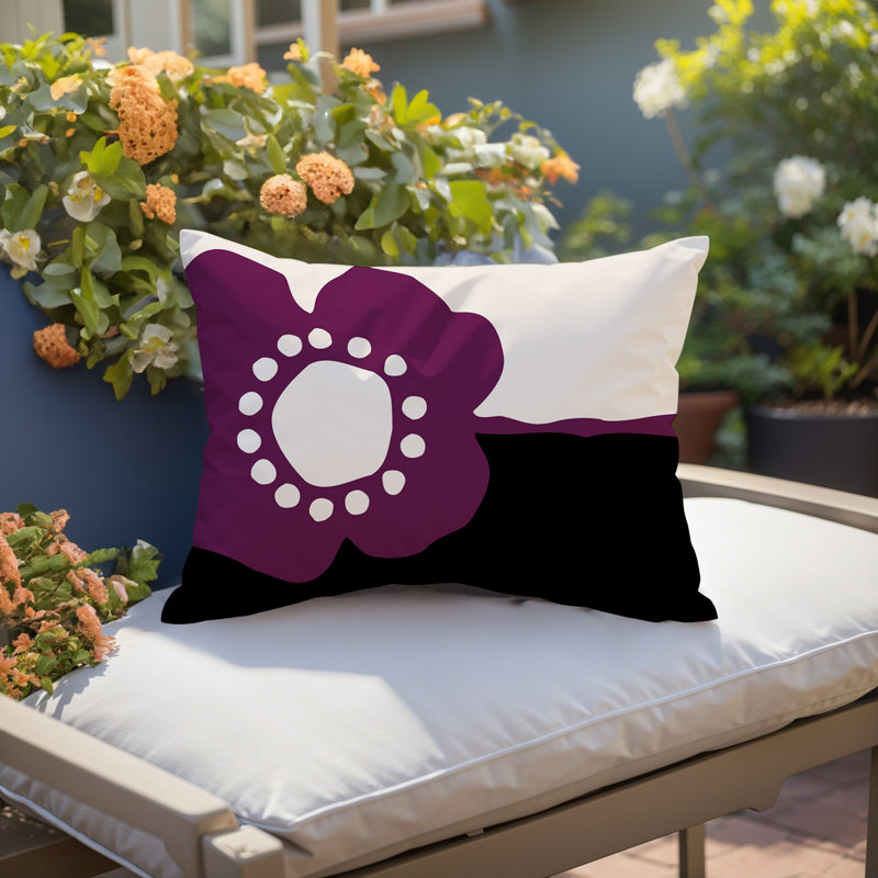 Coussin lombaire réversible intérieur / extérieur Sofi Minimalist, H 18 po x l 25 po, Mauve