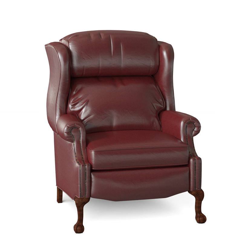 Fauteuil inclinable en cuir Maxwell, Cuir véritable cacao d'Anilina, Acajou, Manuel