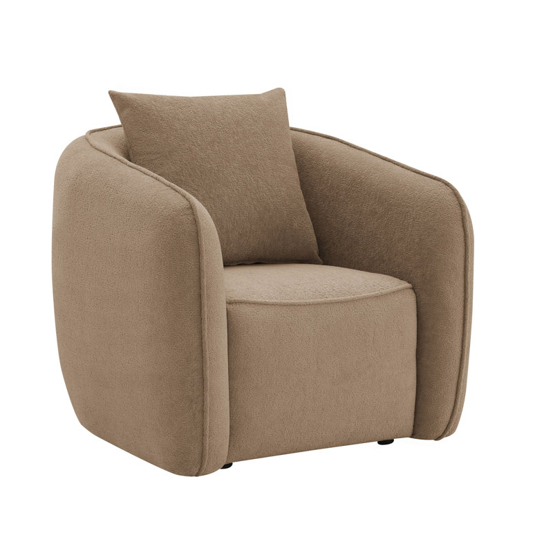 Canapé avec chaise d'appoint et fauteuil moderne, Chenille brun