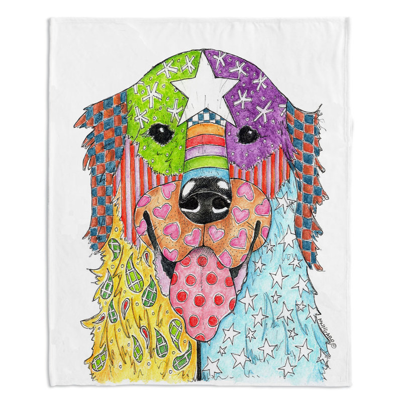  Couverture pour chien Schnauzer, 68 po x 80 po, Blanc, Golden retriever