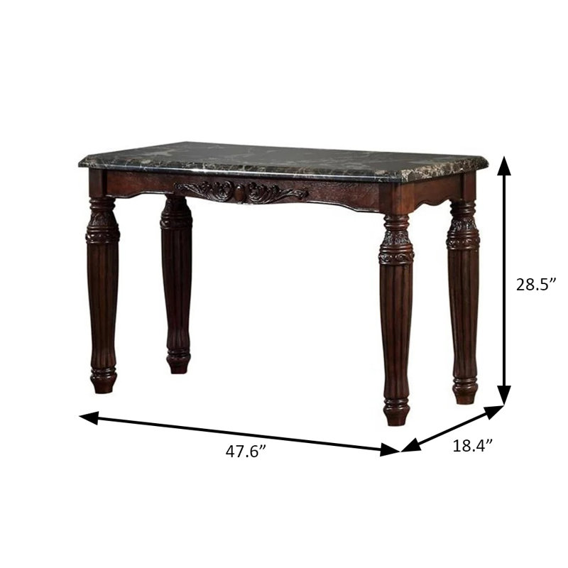 Table de canapé traditionnelle 47,6 po, espresso / noir
