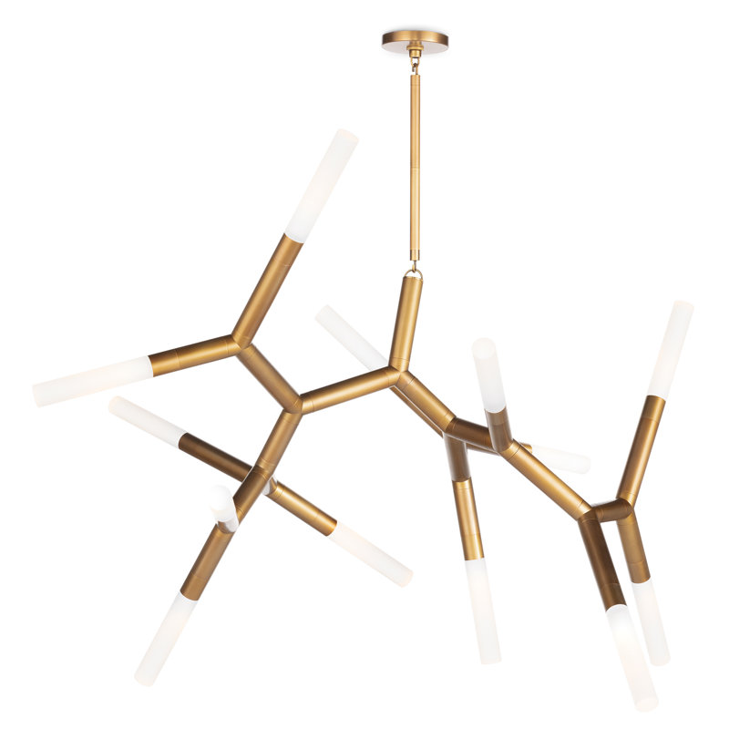 Lustre Traveller, Laiton naturel, L 44,5 po x H 43,5 po