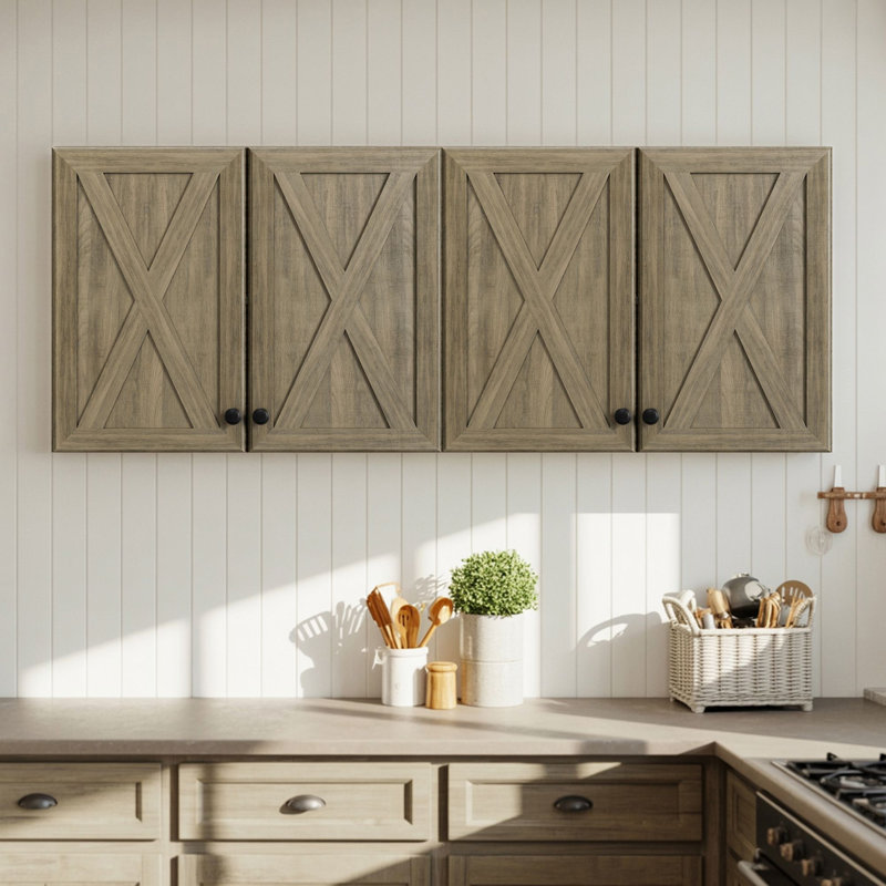 48" Laundry Wall Amount Cabinet, Lt.Rustic