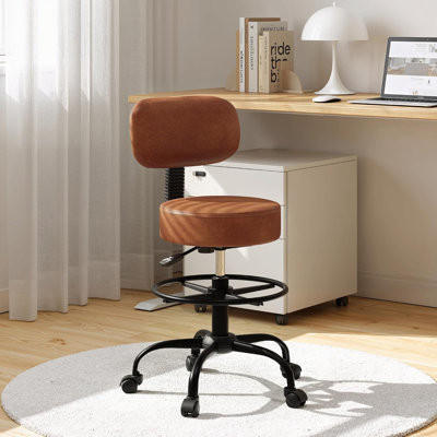 Chaise de dessinateur réglable avec tabouret pivotant à dossier