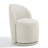 Upholstered Modern Light Sand Chenille Barrel Swivel Side Dining Chair-111969059