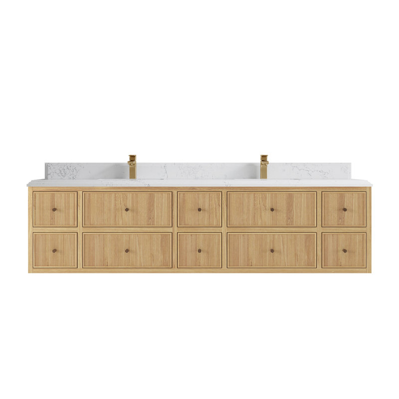 Meuble-lavabo double 84 po avec plateau en quartz Sonoma, Empira