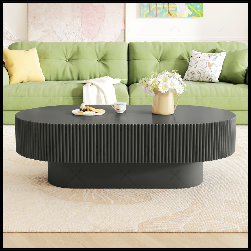 Table basse ovale élégante de 43,3 po, Noir