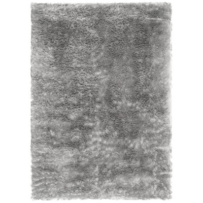 Tapis gris fait à la main Contrella