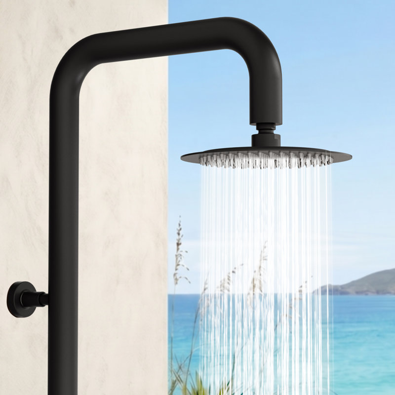 Douche d'extérieur 63 po H 63 po, Noir mat