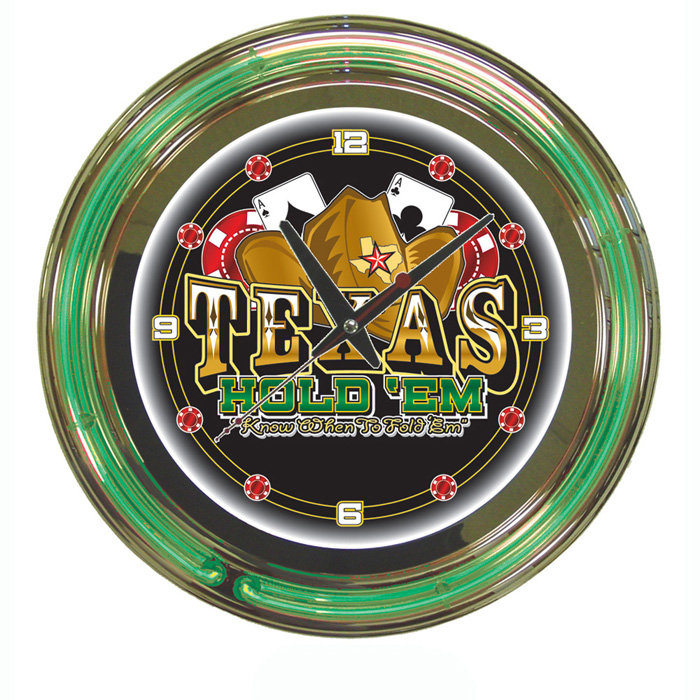 Horloge murale 14" texas hold em