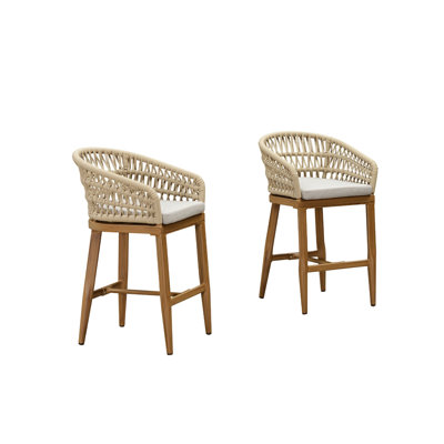 Alexamarie 24" Patio Bar Stool with Cushion