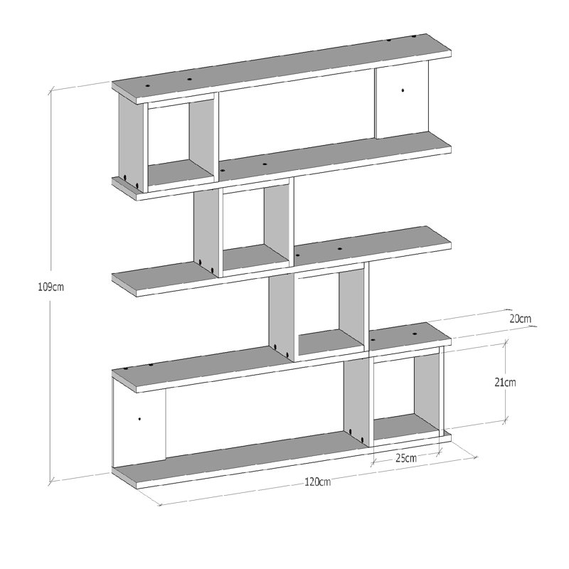 Bibliothèque géométrique H 47,24 "x l 42,91" Timmothy