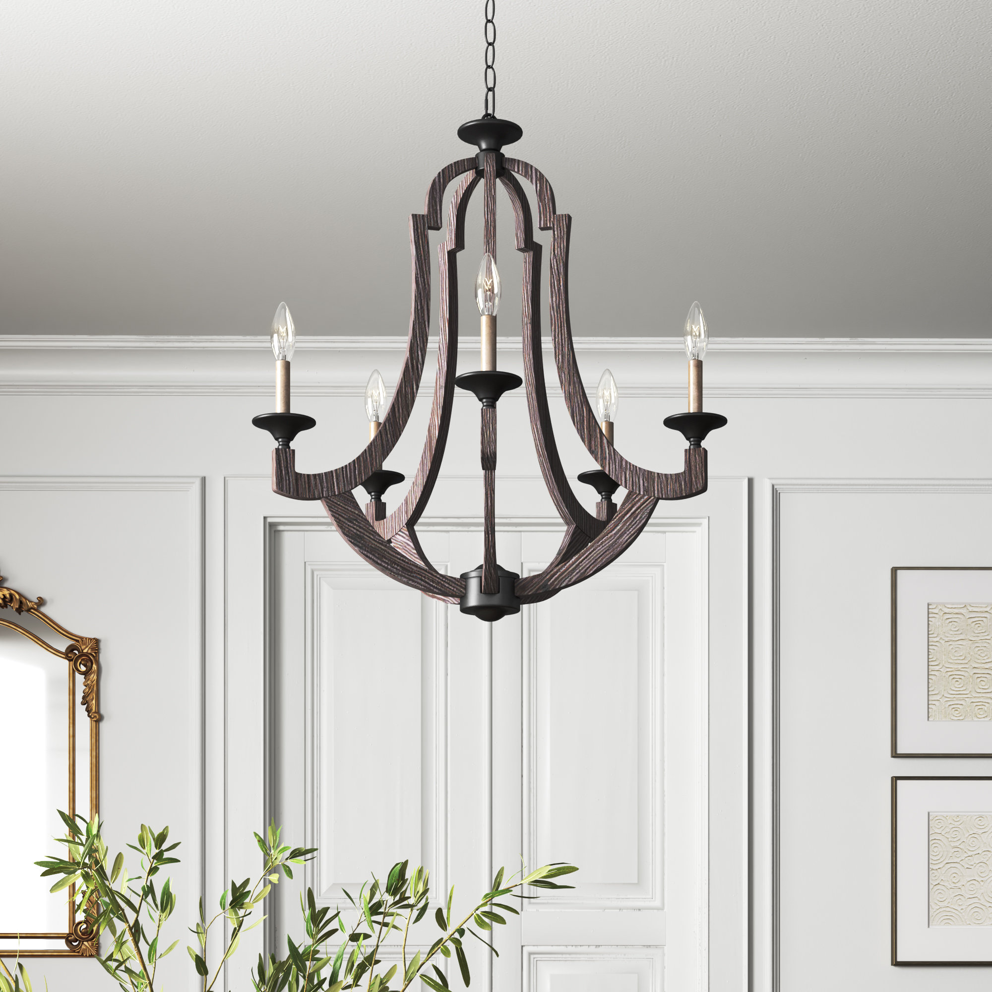 One Allium Way Lustre empire à 5 lumières de style bougie Cromaghs et ...