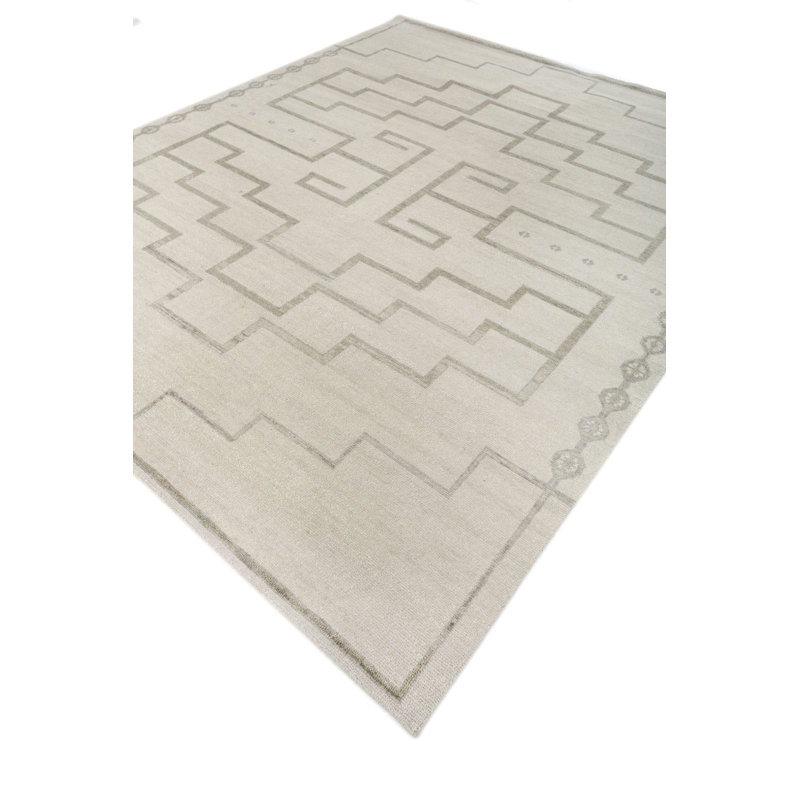 Stuart Street Collection Hand Knotted Wool Oriental Area Rug in Beige