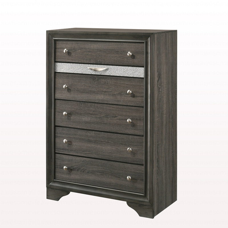 Commode moderne à finition grise, Gris
