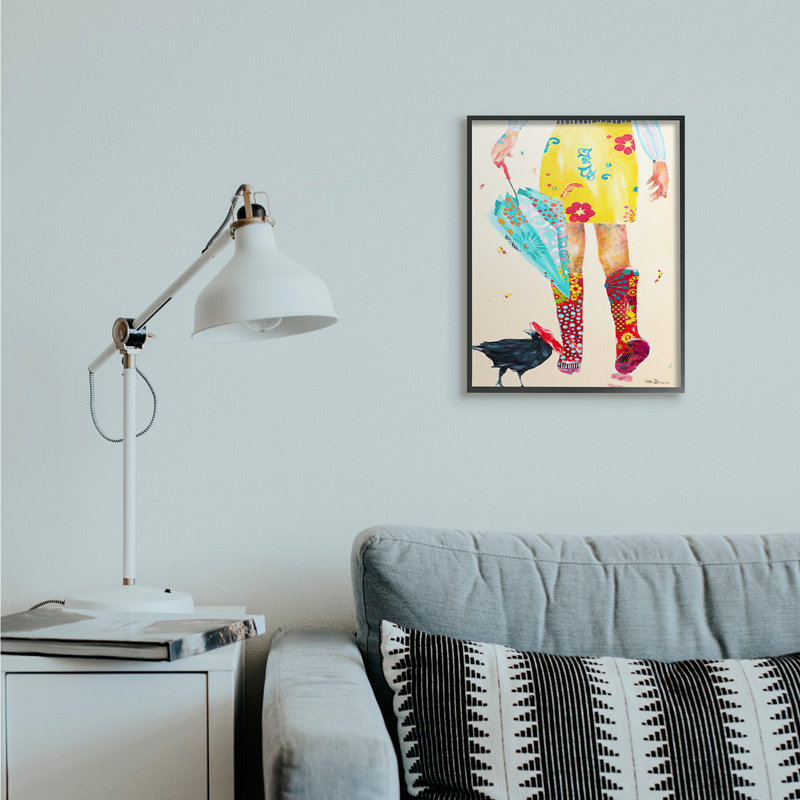 «Walking In Rainboots», Giclée encadrée noir minuit, H 20 po x l 16 po