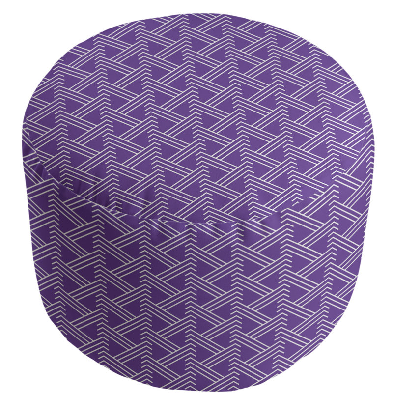 repose-pieds à motif zag zig full color, Mauve / blanc