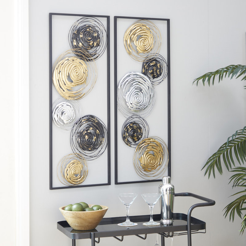 Metal Abstract Black Wall Decor Set