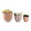 Ensemble de pots à fleurs cannelés en céramique pour l'extérieur et l'intérieur - Pots de fleurs classiques pour la décoration intérieure d'un salon ou d'un patio - ensemble de 3, 15 po, 12 po, 9 po-399524695