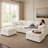 Modular Plush Chenille Extra Soft Deep Cloud Sectional U-shaped Sofa With Ottoman & Pillow-top Arms-1425823629