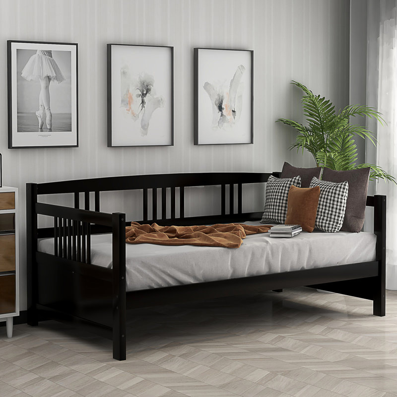 Modern Solid Wood Daybed, Espresso