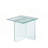 Modern Square Acrylic Side Table - Smoky Blue Translucent Tempered Glass End Table-737124254