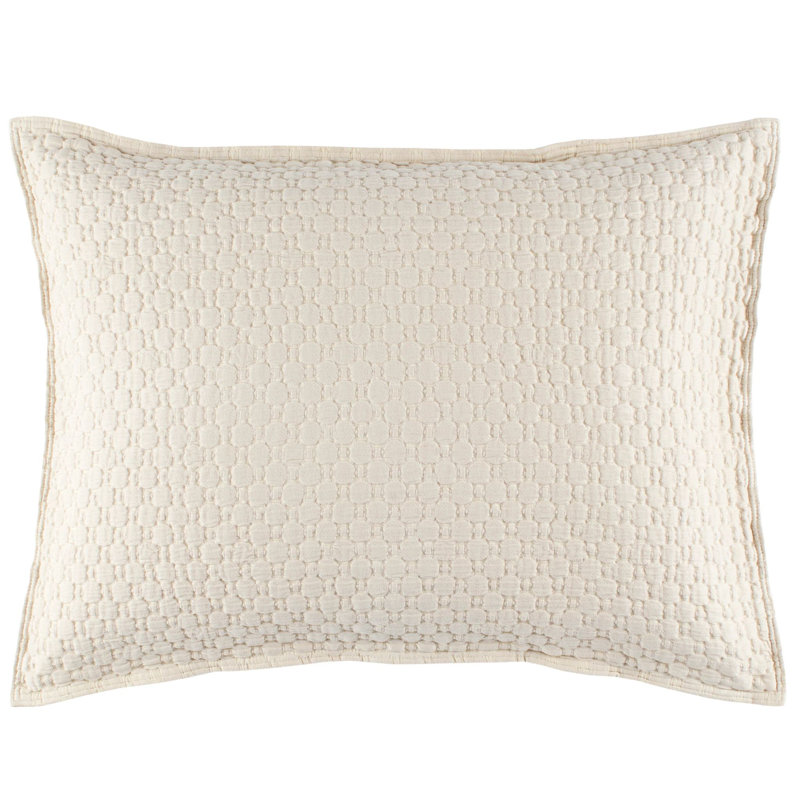Lodi Matelasse Sham, Standard, Alabaster