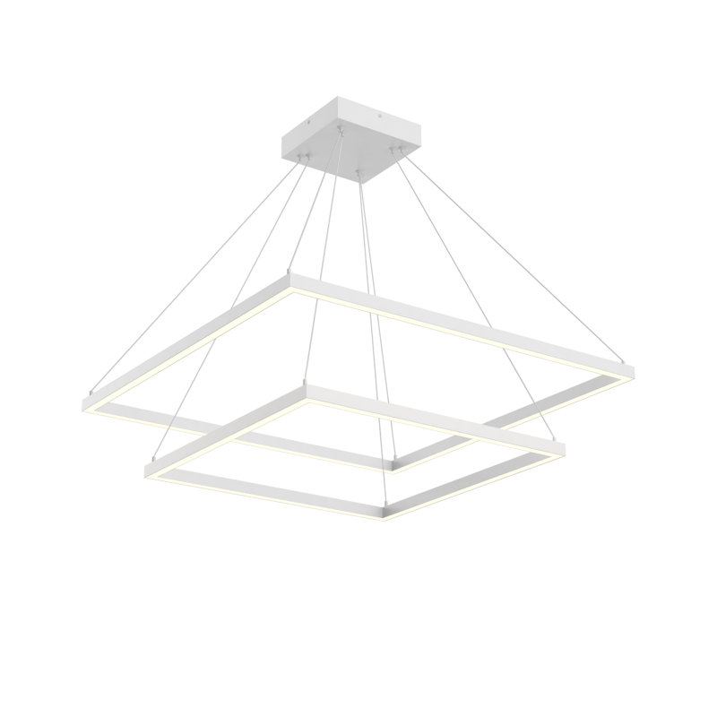 Piazza LED Chandelier, White, 2, 1.375" H x 23.625" W x 23.625" D