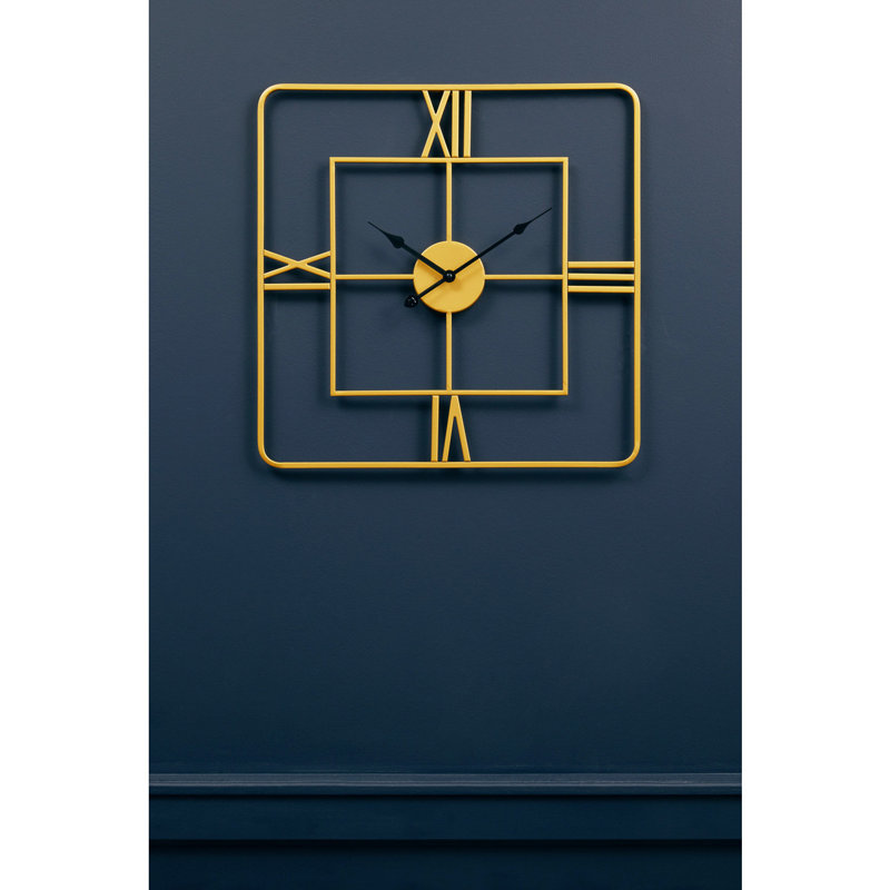 Braelynn Metal Wall Clock, Gold