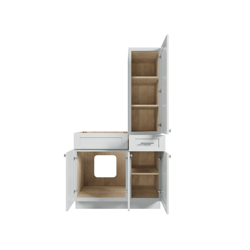 Meuble-lavabo simple 39 po Disar, Gris