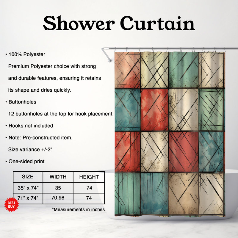 Rideau de douche Bright Aged - Premium, L 71 po x L 74 po