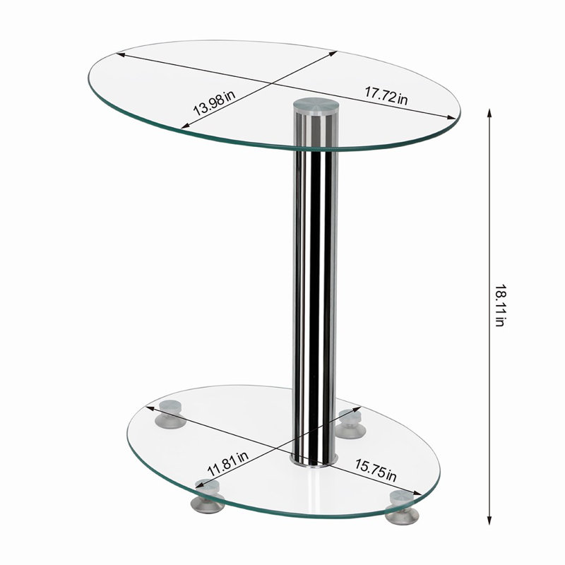 Miesville Glass Top C Table End Table