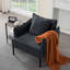 Fauteuil d'appoint gris foncé foncé avec coussin, fauteuil de salon moderne et minimaliste