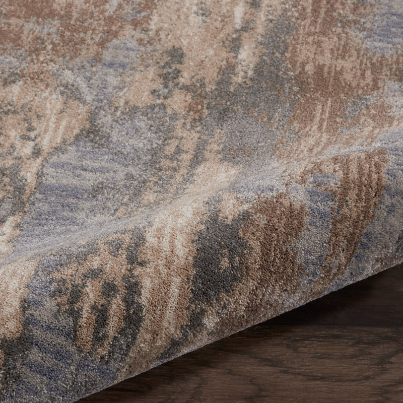 Ryanne Abstract Gray/Beige Area Rug, Runner 2'2" x 7'6"