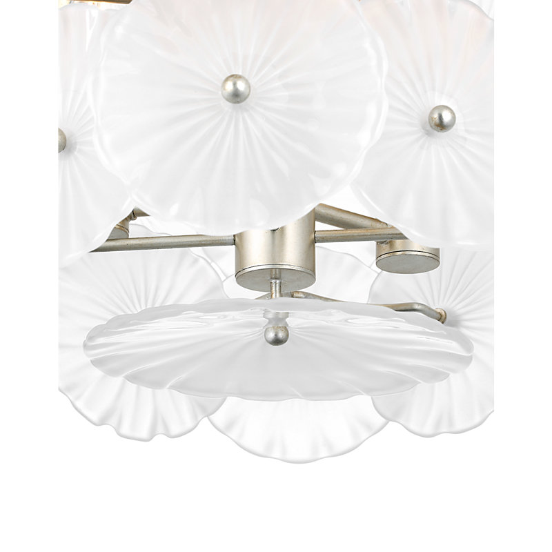Julie Neill 12 - Light Chandelier, Burnished Silver Leaf