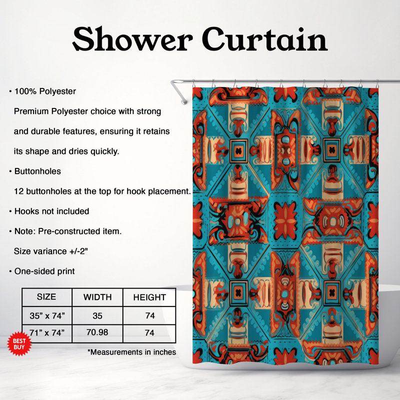 Cultural Patterns - Premium Shower Curtain, 74"H x 71"W