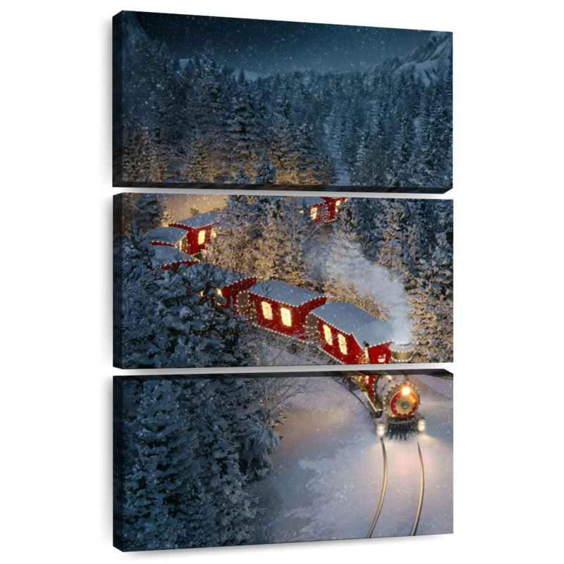 Train de Noël Lelend, H 32 po x l 20 po